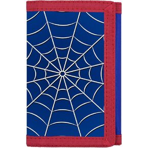 Kids Wallet for Boys Girls, Trifold RFID Wallet with Key Chain and Zipper Pocket for Kids 4-18 Novelty Birthday Gifts, Coin Pouch Purse for Children Teens Outdoor Sports-Web