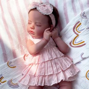 Realistic Reborn Baby Dolls - 20 Inch Sleeping Baby Soft Weighted Lifelike Newborn Baby Doll Girl Cloth Body Poseable Real Life Baby Dolls Birthday Gift for Kids Age 3+