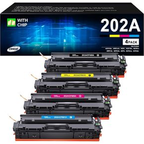 202A Toner Cartridges 4 Pack - Compatible Replacement for HP 202A Toner Cartridges, MFP M281cdw Toner Cartridges for HP Color Laserjet Pro MFP M281fdw M281cdw M281fdn M254dw M254dn Printer | CF500A