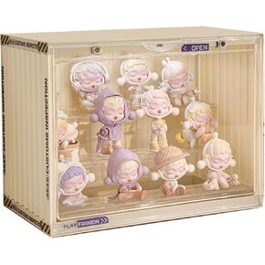 Large Display Case for Figures Clear Acrylic Display Case Stand with Door Dust and Moisture Proof, Clear Showcase Dustproof Organizer Box for Collectibles Action Figures Pop Mart