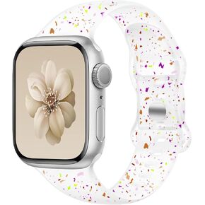 Sport Band Compatible with Apple Watch Band 38mm 40mm 41mm 42mm 44mm 45mm 49mm for Women Men, Soft Silicone Waterproof Replacement Strap for iWatch Bands Series 9 8 7 6 5 4 3 2 1 SE Ultra/Ultra 2