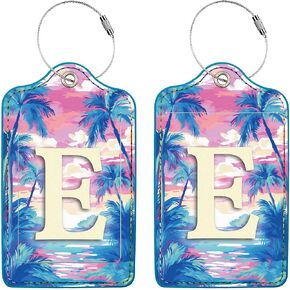 Initial Luggage Tags for Suitcases,2 Pack Personalized Luggage Tag with Privacy Name Card, Travel Bag Tags with for Women Men Kids Girls Travel Sports,Letters T in Kuwait