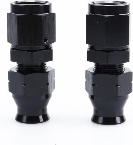 Aluminum Alloy -8 AN Female to 1/2" Hardline Tube Fuel Fitting Compression Adapter, Black Pack of 2 in Kuwait