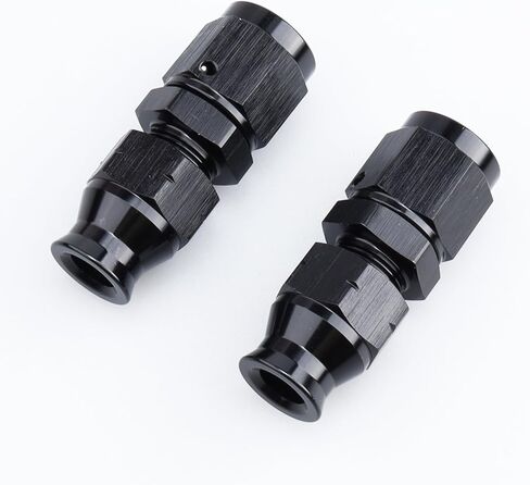 Aluminum Alloy -8 AN Female to 1/2" Hardline Tube Fuel Fitting Compression Adapter, Black Pack of 2 in Kuwait