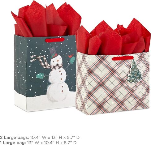 Hallmark 6" Small Holiday Gift Bag Set (Pack of 5; Red, White and Kraft) Snowflakes, Stripes, Merry (5XGB1798) in Saudi Arabia