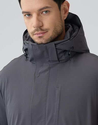 Parka Jacket Men Mens Long Puffer Coat Jacket Water-Repellent Windproof Breathable in Kuwait