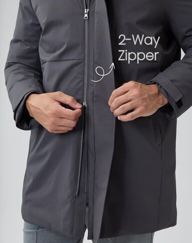 Parka Jacket Men Mens Long Puffer Coat Jacket Water-Repellent Windproof Breathable in Kuwait
