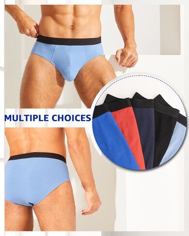 Mens Underwear Tag-Free Cotton Stretch Briefs With Pouch 3 Pack in Saudi Arabia