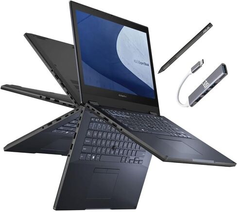 ASUS ExpertBook B2 Flip 2-in-1 Laptop (14" FHD Touchscreen, Intel 12-Core i7-1260P, 16GB RAM, 512GB SSD, Active Pen) for Small Business, Traveling, Engineering, Backlit, FP, 3-Yr WRT, Win 11 Pro, BLK in Saudi Arabia