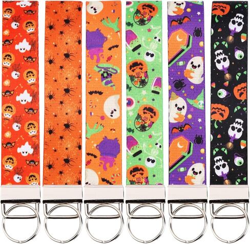 Funmemoir Halloween Keychain Lanyard Wristlet, Ghost Halloween Hand Wrist Strap, Halloween Birthday Baby Shower Decorations in Kuwait