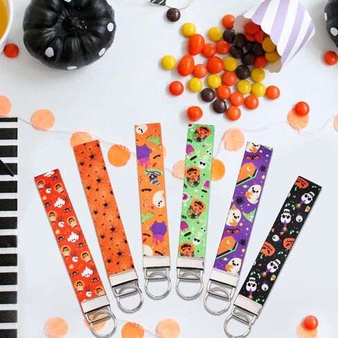 Funmemoir Halloween Keychain Lanyard Wristlet, Ghost Halloween Hand Wrist Strap, Halloween Birthday Baby Shower Decorations in Kuwait