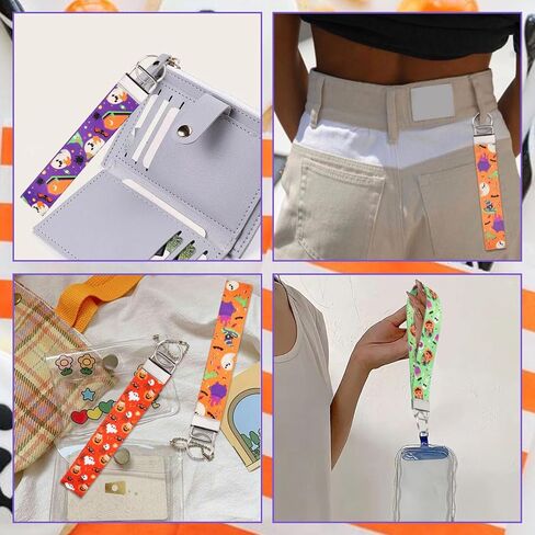 Funmemoir Halloween Keychain Lanyard Wristlet, Ghost Halloween Hand Wrist Strap, Halloween Birthday Baby Shower Decorations in Kuwait