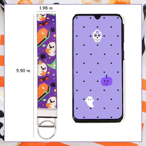 Funmemoir Halloween Keychain Lanyard Wristlet, Ghost Halloween Hand Wrist Strap, Halloween Birthday Baby Shower Decorations in Kuwait
