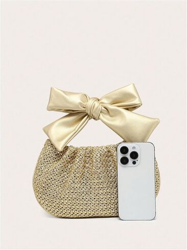 Verdusa Women's Ruched Hobo Handbag Cute Bow Clutch Purse Small Leather Top Handle Bags in Saudi Arabia