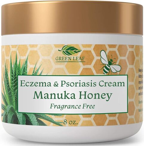 Manuka Honey Eczema Cream Moisturizing Lotion Treatment For Psoriasis Relief - Itchy, Dry Skin Rash Healing Ointment - Skin Soothing Moisturizer For Kids, Adults, Baby Ultra Strength Body & Face Cream in Kuwait
