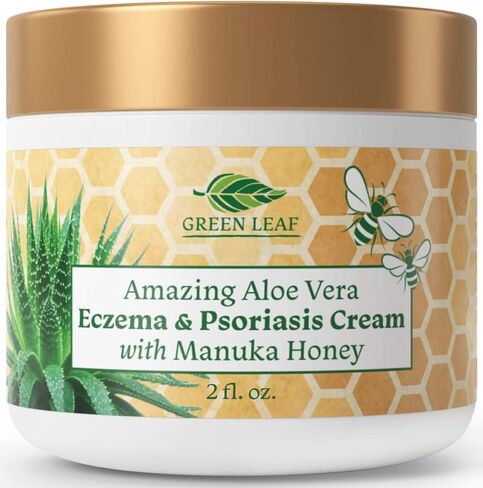 Manuka Honey Eczema Cream Moisturizing Lotion Treatment For Psoriasis Relief - Itchy, Dry Skin Rash Healing Ointment - Skin Soothing Moisturizer For Kids, Adults, Baby Ultra Strength Body & Face Cream in Kuwait