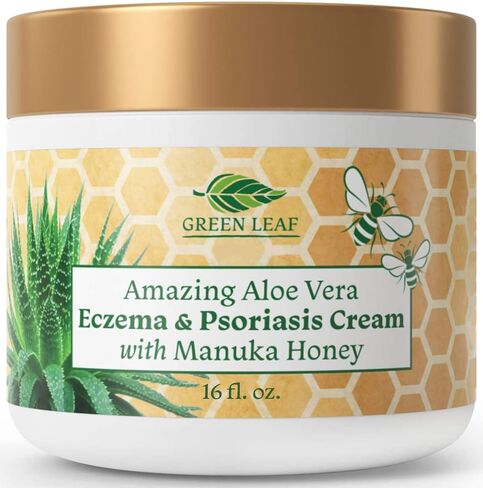 Manuka Honey Eczema Cream Moisturizing Lotion Treatment For Psoriasis Relief - Itchy, Dry Skin Rash Healing Ointment - Skin Soothing Moisturizer For Kids, Adults, Baby Ultra Strength Body & Face Cream in Kuwait