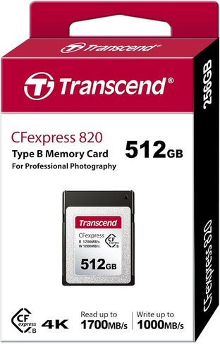 Transcend TS160GCFE860 160GB Professional CFexpress Type B CFE860 Cinema Quality Memory Card for 8K RAW Video and Photos with up to 1,750MB/sec transfers speeds in Kuwait