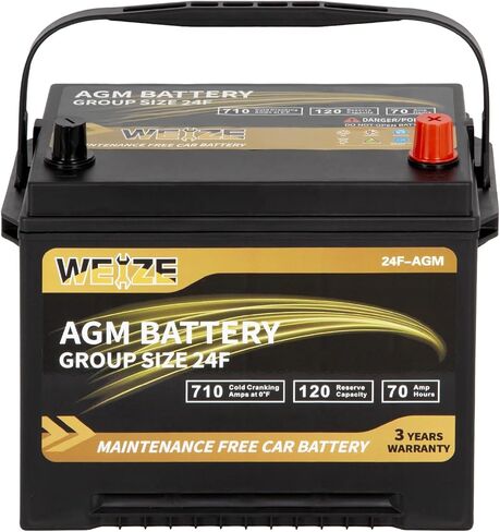 Weize Platinum AGM Battery BCI Group 49-12v 95ah H8 الحجم 49 بطارية السيارة، 160RC، 900CCA، ضمان 36 شهرًا in Kuwait