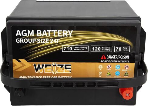 Weize Platinum AGM Battery BCI Group 49-12v 95ah H8 الحجم 49 بطارية السيارة، 160RC، 900CCA، ضمان 36 شهرًا in Kuwait