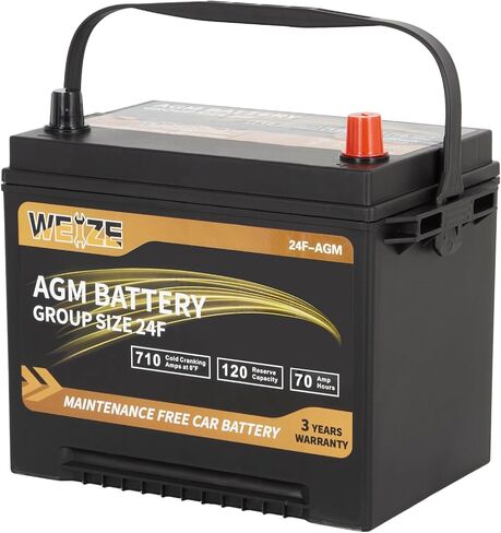 Weize Platinum AGM Battery BCI Group 49-12v 95ah H8 الحجم 49 بطارية السيارة، 160RC، 900CCA، ضمان 36 شهرًا in Kuwait