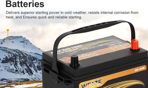 Weize Platinum AGM Battery BCI Group 49-12v 95ah H8 الحجم 49 بطارية السيارة، 160RC، 900CCA، ضمان 36 شهرًا in Kuwait