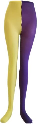 Two Tone Pantyhose Creative Pantyhose Stockings Mardi Gras Tights Novelty Thigh High Stockings Carnival Party Supplies in Saudi Arabia