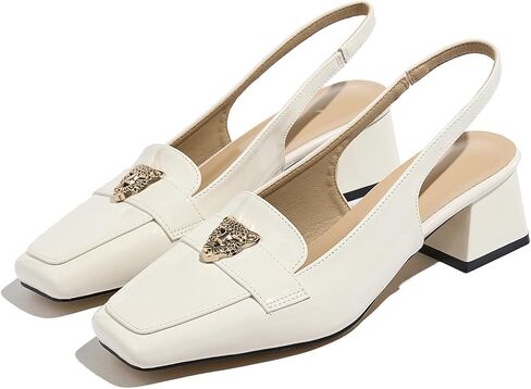 حذاء لوفر نسائي بكعب، كعب مكتنز مريح للنساء، كعب لوفر من الخلف، حذاء بكعب مدبب وكعب منخفض in Kuwait