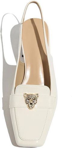 حذاء لوفر نسائي بكعب، كعب مكتنز مريح للنساء، كعب لوفر من الخلف، حذاء بكعب مدبب وكعب منخفض in Kuwait