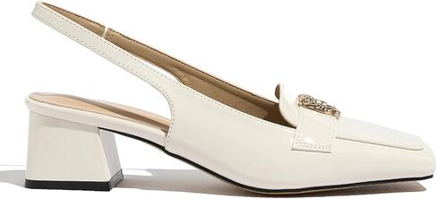 حذاء لوفر نسائي بكعب، كعب مكتنز مريح للنساء، كعب لوفر من الخلف، حذاء بكعب مدبب وكعب منخفض in Kuwait