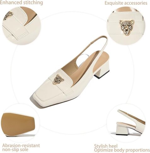 حذاء لوفر نسائي بكعب، كعب مكتنز مريح للنساء، كعب لوفر من الخلف، حذاء بكعب مدبب وكعب منخفض in Kuwait