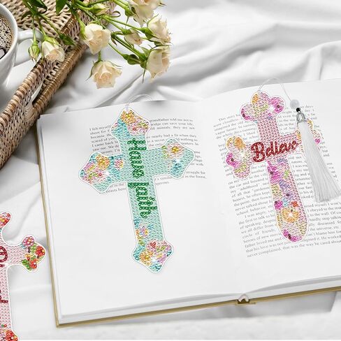 Christian Diamond Painting Bookmarks - 8 Pcs Bible Verse Triangle Diamond Art Corner Bookmarks Kits Inspirational Flower Religious DIY Bookmarks for Reading Lover Beginner Adults Crafts Kit Gift in Kuwait
