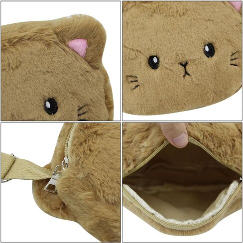 Amamcy لطيف القط Crossbody محفظة الوردي الصغيرة رقيق حقيبة كتف الحيوان أفخم حقيبة ساعي Kawaii محفظة للنساء in Kuwait