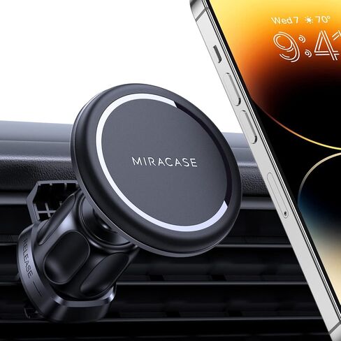 Miracase for MagSafe Car Mount, Strong Magnetic Phone Holder for Car Vent, 360° Rotation Hands Free Phone Holders for Your Car, Universal Air Vent Car Cell Phone Holder Mount for iPhone & All Phones in Saudi Arabia