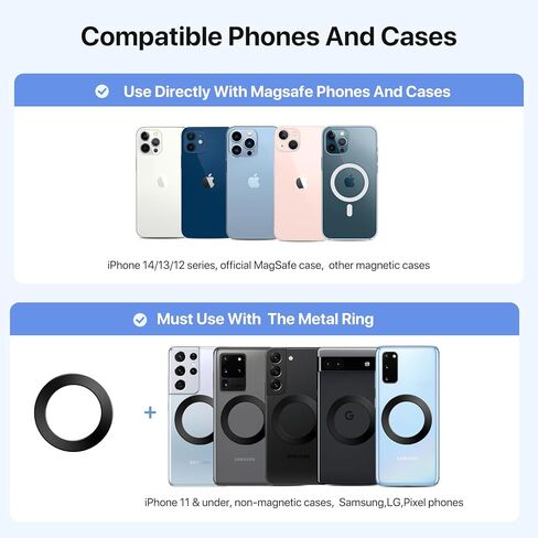 Miracase for MagSafe Car Mount, Strong Magnetic Phone Holder for Car Vent, 360° Rotation Hands Free Phone Holders for Your Car, Universal Air Vent Car Cell Phone Holder Mount for iPhone & All Phones in Saudi Arabia