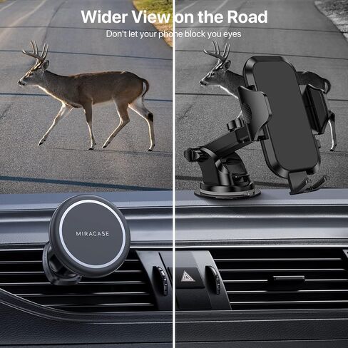 Miracase for MagSafe Car Mount, Strong Magnetic Phone Holder for Car Vent, 360° Rotation Hands Free Phone Holders for Your Car, Universal Air Vent Car Cell Phone Holder Mount for iPhone & All Phones in Saudi Arabia