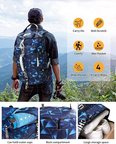 40L Gym Sport Bag Backpack Duffle Bag Weekender Bag Water-resistant Travel Sling Bag Casual Daypack for Men and Women in Saudi Arabia