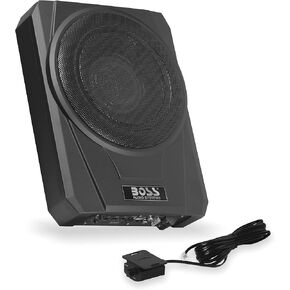 BOSS Audio Systems BASS8 8 Inch Under Seat Powered Car Subwoofer – 800 High Output, Low Profile, Built in Amplifier, for Truck, Boxes and Enclosures, Remote Subwoofer Control
