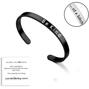 MIFYNN Be Kind of A Bitch Bracelet Stainless Steel Cuff Bracelet Inspirational Friendship Bracelet Be Kind... of A Bitch Bracelet for Women