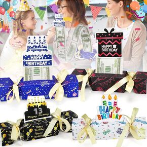 XANGNIER 4pcs Candy Christmas Surprise Money Pull Pouch, Christmas Surprise Pull Out Money Gift Box, Christmas Money Holders for Cash Diy Rectangle Christmas Party Money Pull Pouch Kit for Cash Gift