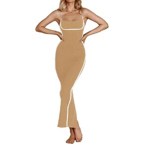 ZAFUL Women's Summer Dresses 2024 Sleeveless Cut Out Drawstring Midi Dress Swiss Dot Tiered A-Line Casual Swing Sundress