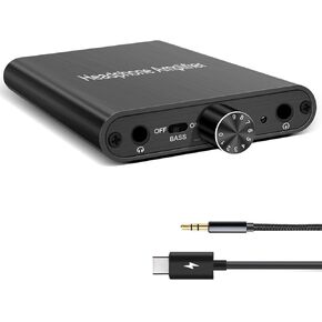 RuiPuo Portable Headphone Amplifier 3.5mm Stereo Audio Out, Powered by Lithium Battery, Support GAIN, Headphone Amplifier for iPhone/Cellular Phone/MP3/MP4 /Computers ect.