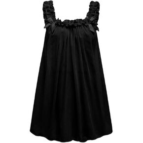 MakeMeChic Women's 2 Piece Pajama Set Chiffon Ruffle Hem Sleeveless Cami Top and Shorts Lounge Sets
