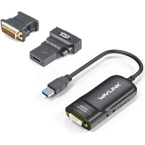 WAVLINK USB 3.0 to HDMI Adapter for Multiple Displays, 2K (2048x1152), Up to 6 Monitors, DisplayLink Certified, External Video Graphics Card Adapter with Audio Port for Windows,Mac OS,Chrome OS