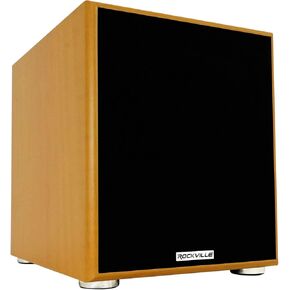 Rockville Rock Shaker 10"" Inch Wood 600w Powered Home Theater Subwoofer Sub, Rock Shaker 10 Wood