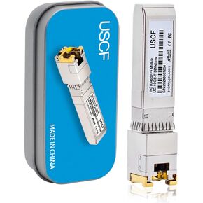 Uscf 10GBase-T SFP+ Transceiver, 10G SFP+ to RJ45 Copper Module, CAT.6a/7, up to 30 Meters, for Cisco SFP-10G-T-S, Ubiquiti uacc-cm-rj45-mg, D-Link, Supermicro, Netgear, MikroTik S+RJ10 and More