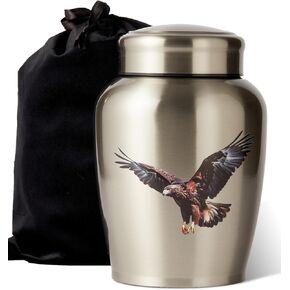 Urn for Ashes for Women Men Large Cremation Urns for Adult Male Female Decorative Urns Silver Stainless Steel Up to 160lbs