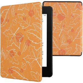 حافظة kwmobile متوافقة مع Amazon Kindle Paperwhite 11. حافظة الجيل 2021 - غطاء القارئ الإلكتروني - زهور عتيقة برتقالي/أحمر/أبيض