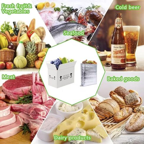 10x6x7''4 Pack Insulated Shipping Boxes with Aluminum Foil Liner,Double Insulated Carton for Frozen Food and hot,Reusable Perishable Shipper Cooler Box, Small Mailing Box for Shipping in Kuwait