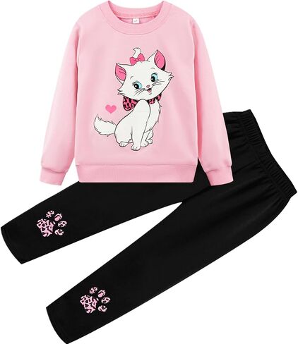 Little Girls Outfits 2 Piece Toddler Long Sleeve Sweatshirt Leggings Pants Fall Winter Clothing Set 2-10 Years in Kuwait